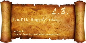 Laufik Boglárka névjegykártya